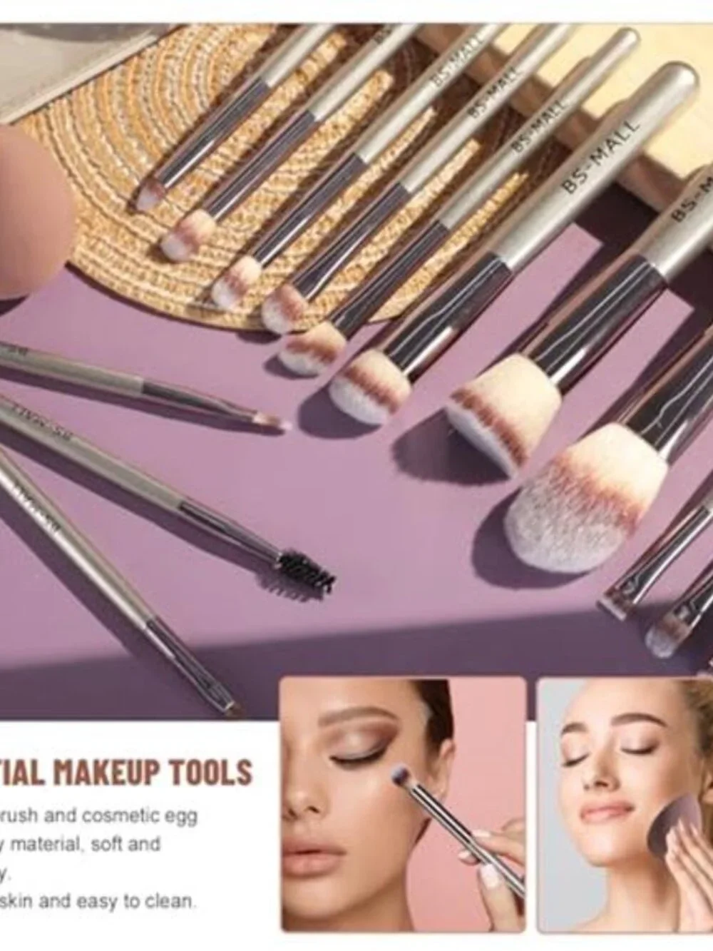 14 Pcs Makeup Brush Set with 1 Pcs Makeup Sponge